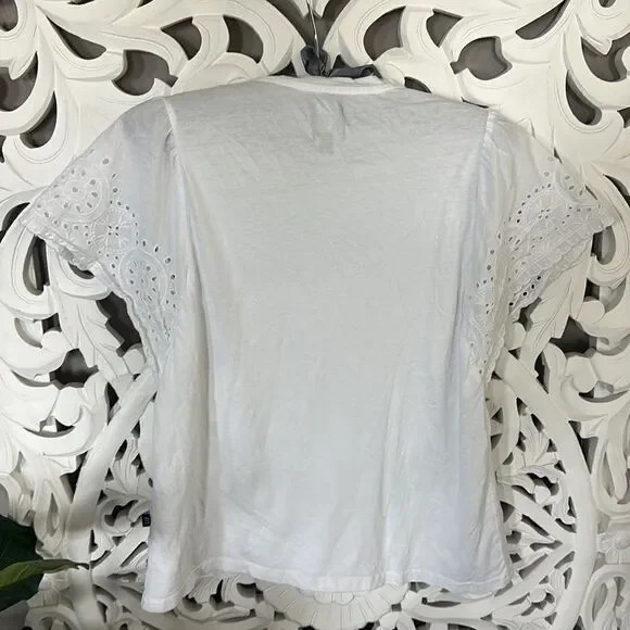 GAP White Flutter Sleeve Tee - Picture 3 of 5